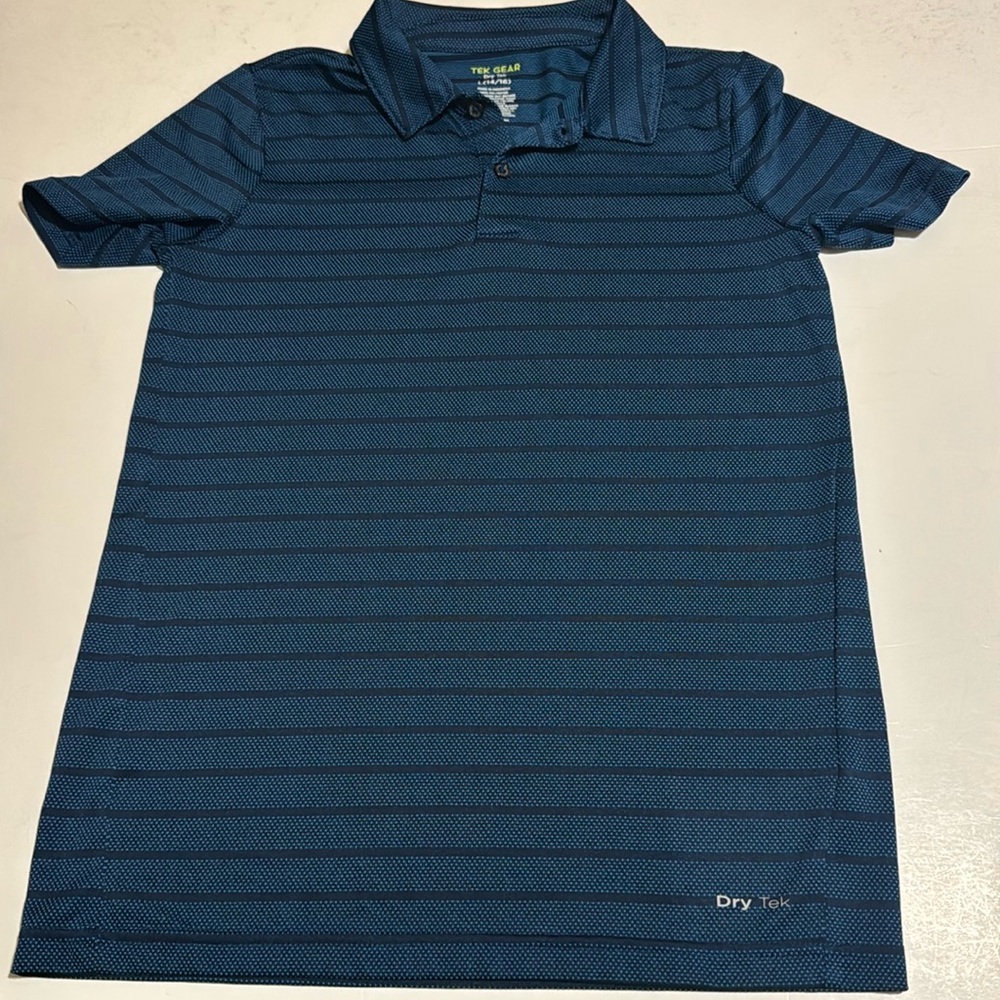 Boys Blue Tek Gear Performance Polo Shirt.